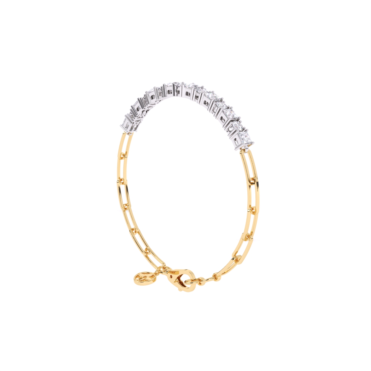 Princess & Round Cut Diamond Bracelet